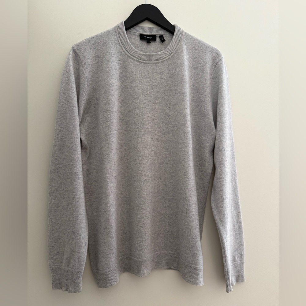 Theory Light Gray Crewneck cashmere Sweater for Men